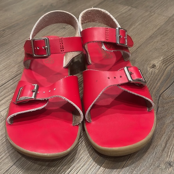Footmates Tide Red Leather Sandals Sz 2 - Picture 4 of 11